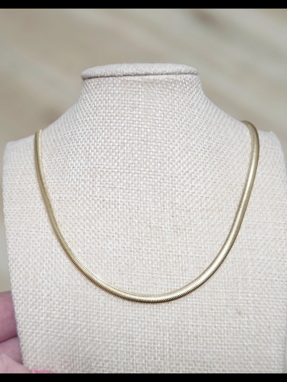Classic Gold Herringbone Necklace for Women